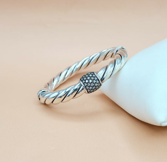    David Yurman Metro Station Bracelet 10mm with Diamonds