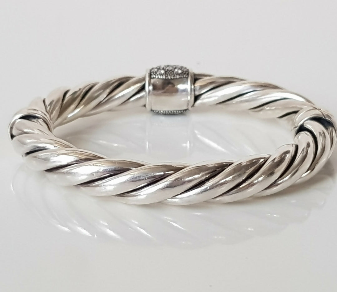    David Yurman Metro Station Bracelet 10mm with Diamonds