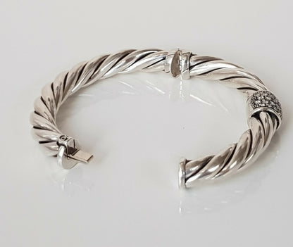    David Yurman Metro Station Bracelet 10mm with Diamonds