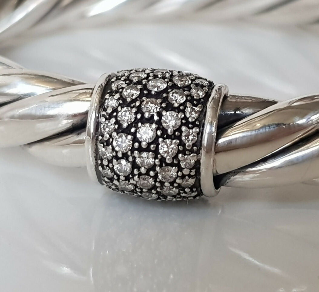    David Yurman Metro Station Bracelet 10mm with Diamonds