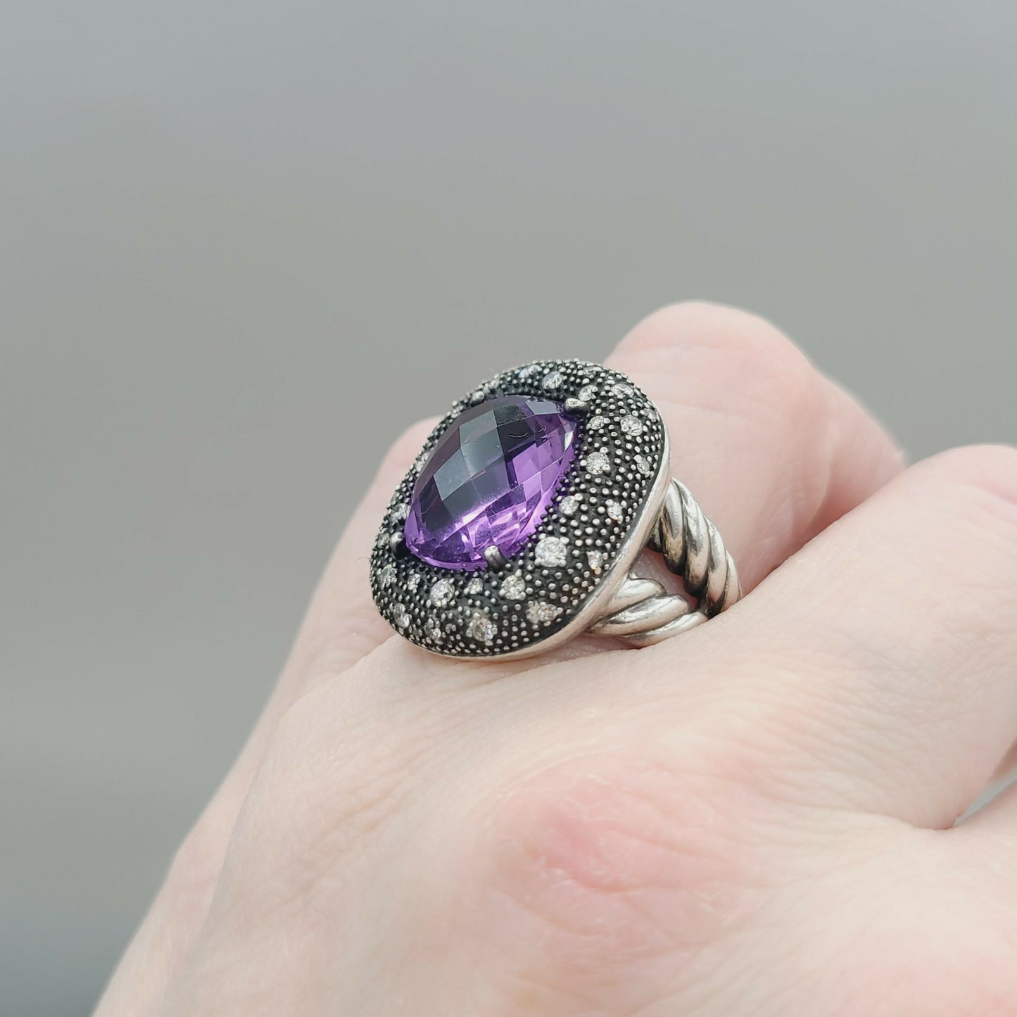    David Yurman Midnight Mélange Ring Amethyst & Diamonds
