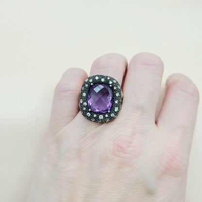    David Yurman Midnight Mélange Ring Amethyst & Diamonds