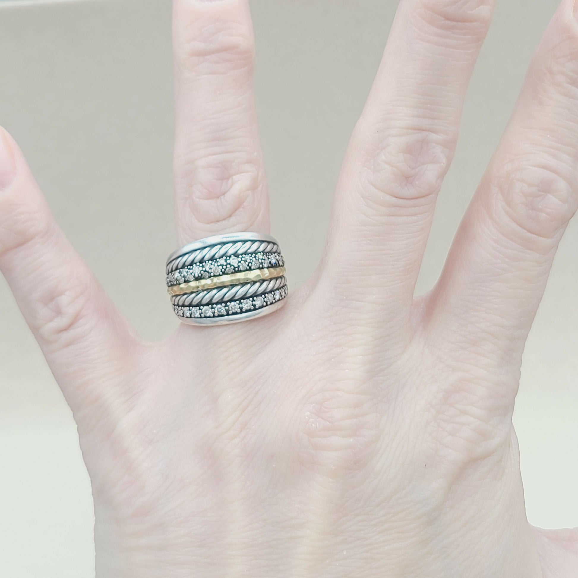    David Yurman Midnight Melange Ring – Diamonds & Gold