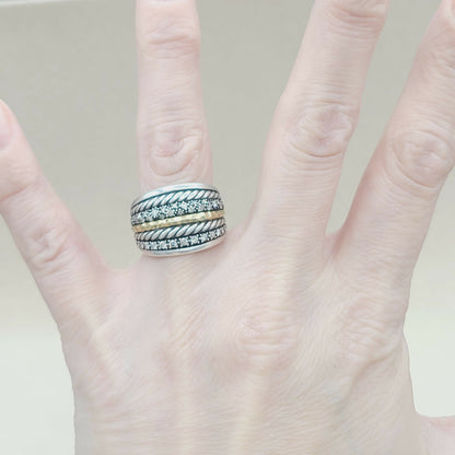    David Yurman Midnight Melange Ring – Diamonds & Gold