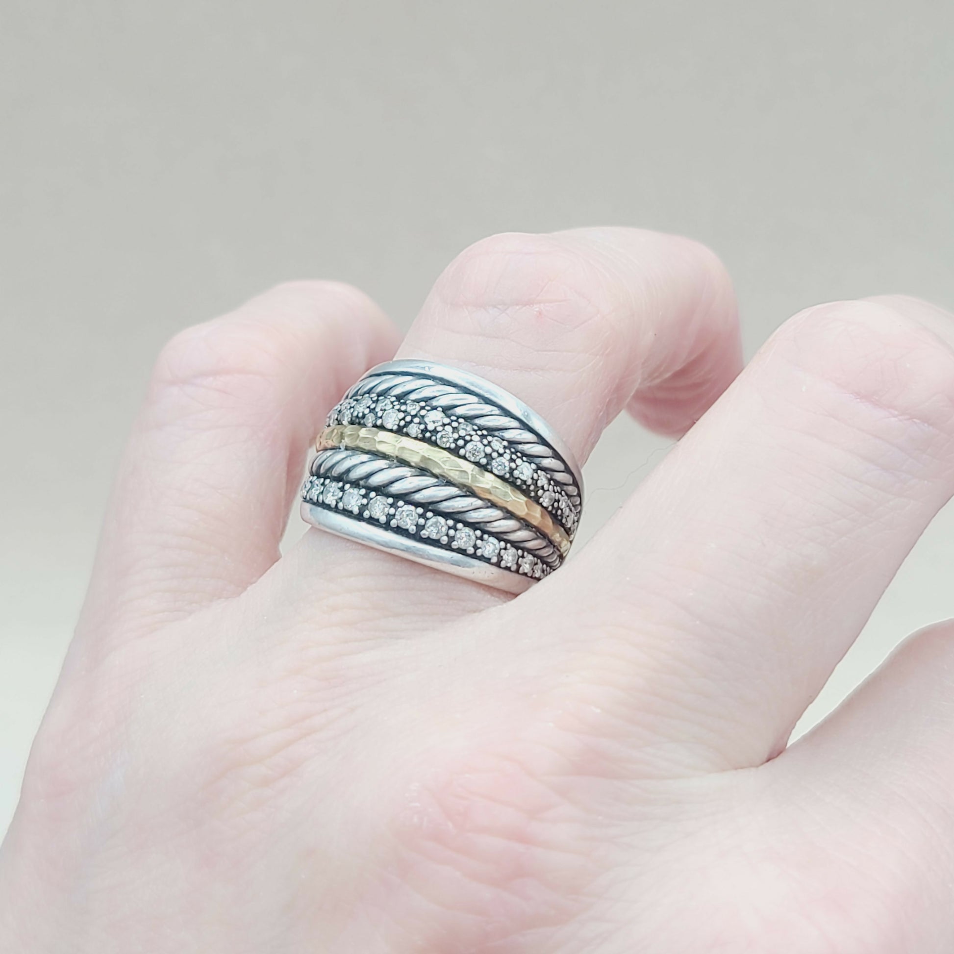    David Yurman Midnight Melange Ring – Diamonds & Gold