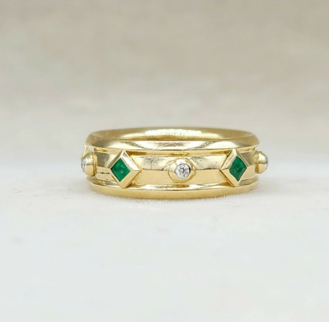    David Yurman Modern Renaissance Ring – Emeralds & Diamonds