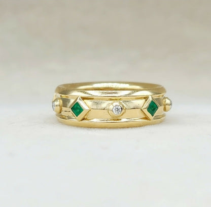    David Yurman Modern Renaissance Ring – Emeralds & Diamonds