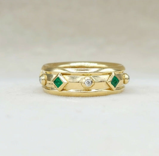    David Yurman Modern Renaissance Ring – Emeralds & Diamonds