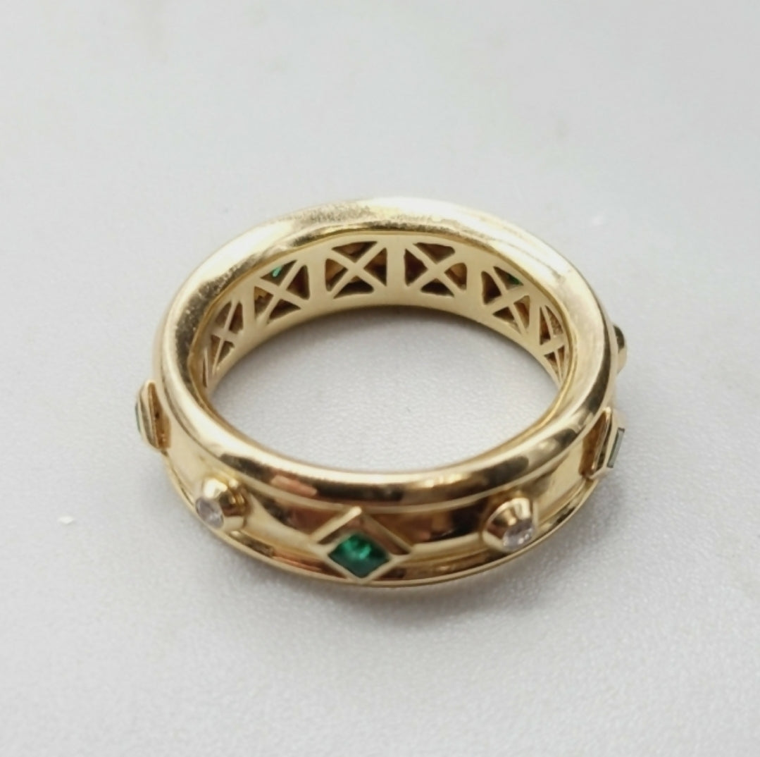    David Yurman Modern Renaissance Ring – Emeralds & Diamonds