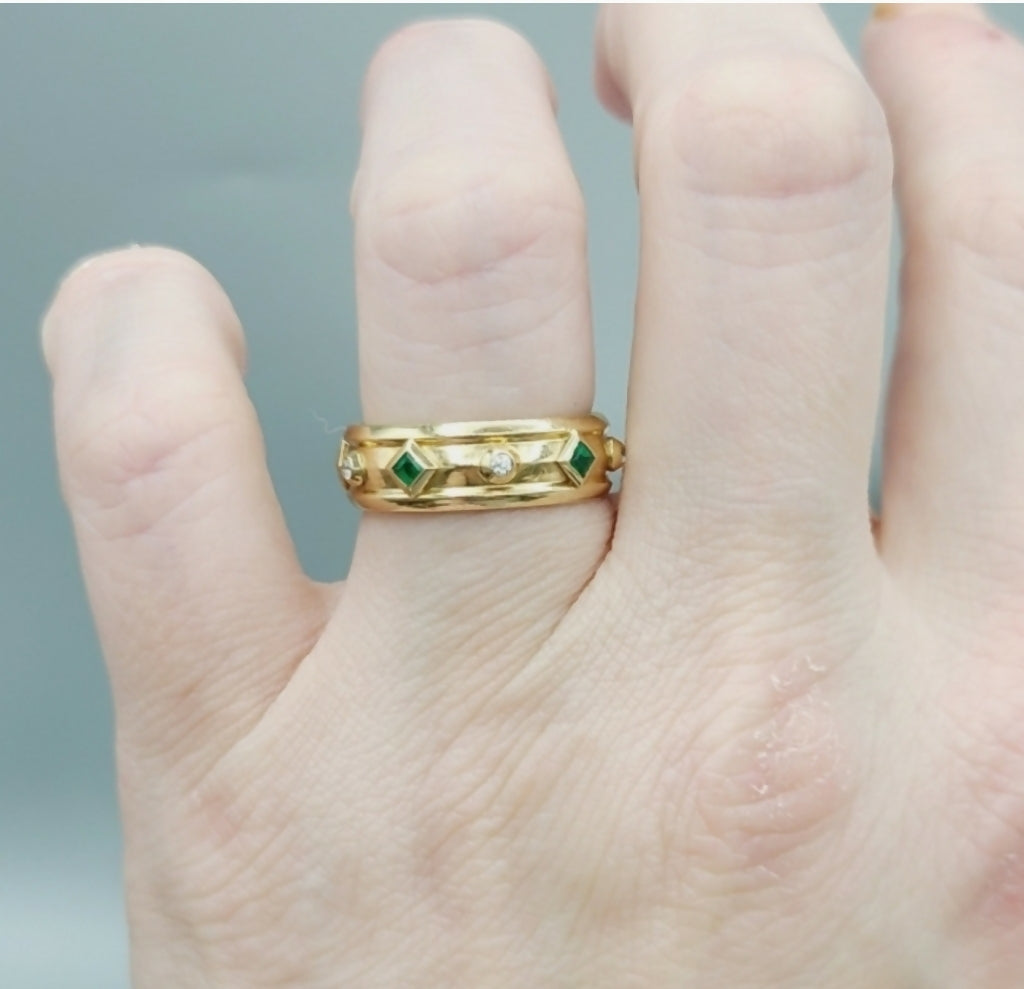    David Yurman Modern Renaissance Ring – Emeralds & Diamonds