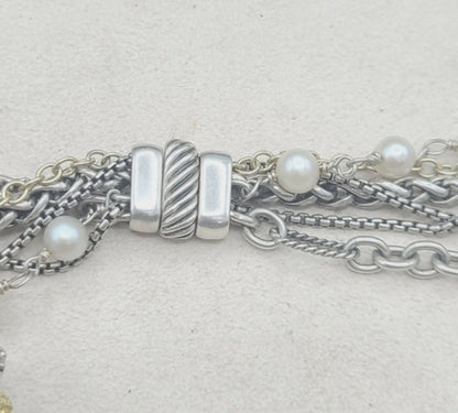    David Yurman Multi-Chain Pearl Necklace – 28 in
