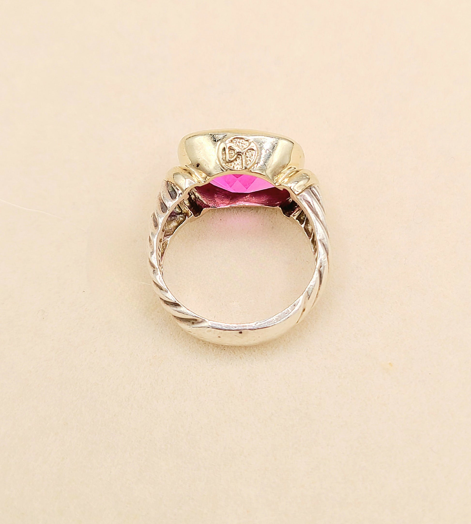    David Yurman Noblesse Ring Pink Tourmaline Silver & 14K Gold