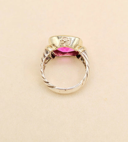    David Yurman Noblesse Ring Pink Tourmaline Silver & 14K Gold