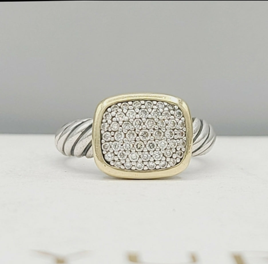    David Yurman Noblesse Ring With Diamonds & Gold