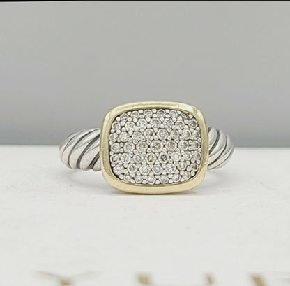    David Yurman Noblesse Ring With Diamonds & Gold