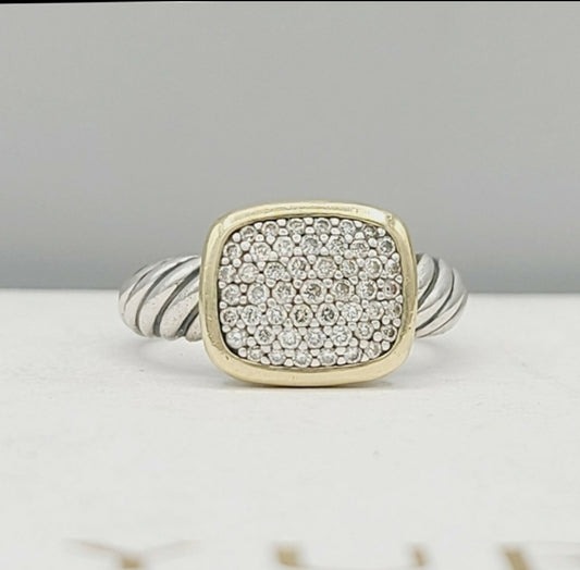    David Yurman Noblesse Ring With Diamonds & Gold