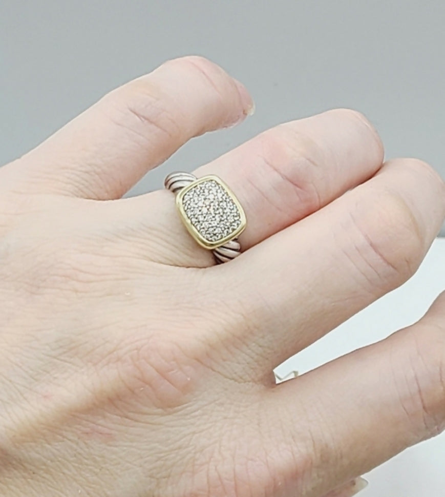    David Yurman Noblesse Ring With Diamonds & Gold