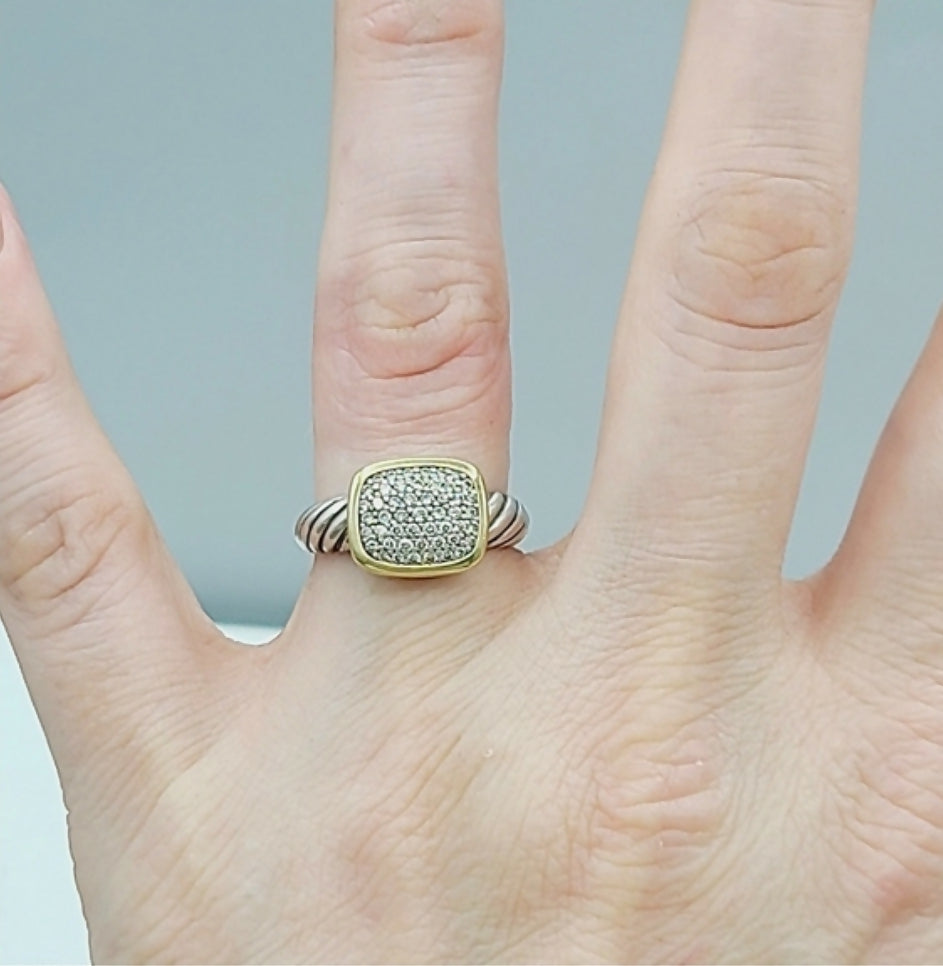    David Yurman Noblesse Ring With Diamonds & Gold