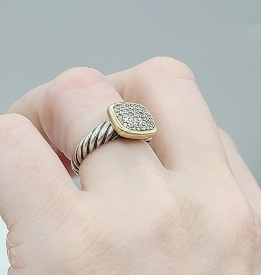    David Yurman Noblesse Ring With Diamonds & Gold