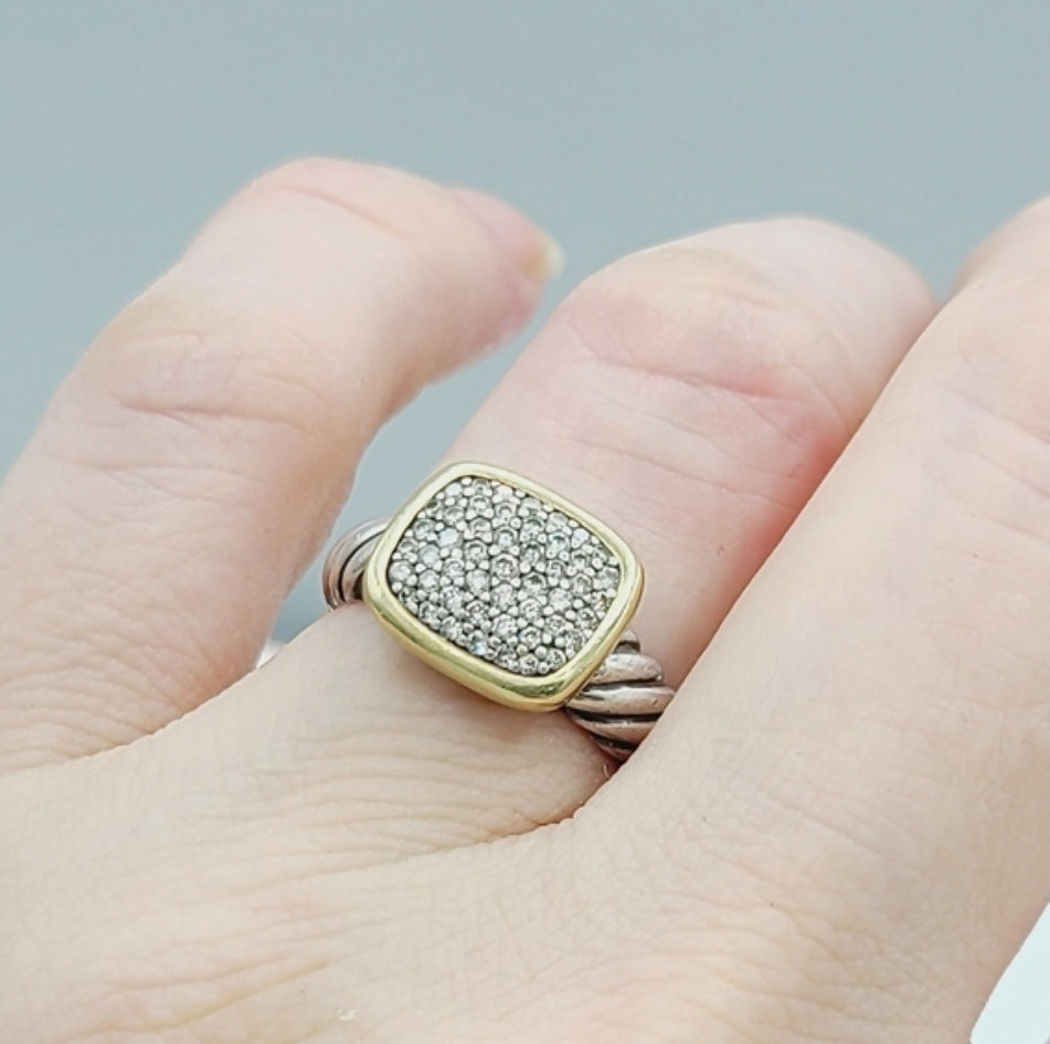    David Yurman Noblesse Ring With Diamonds & Gold