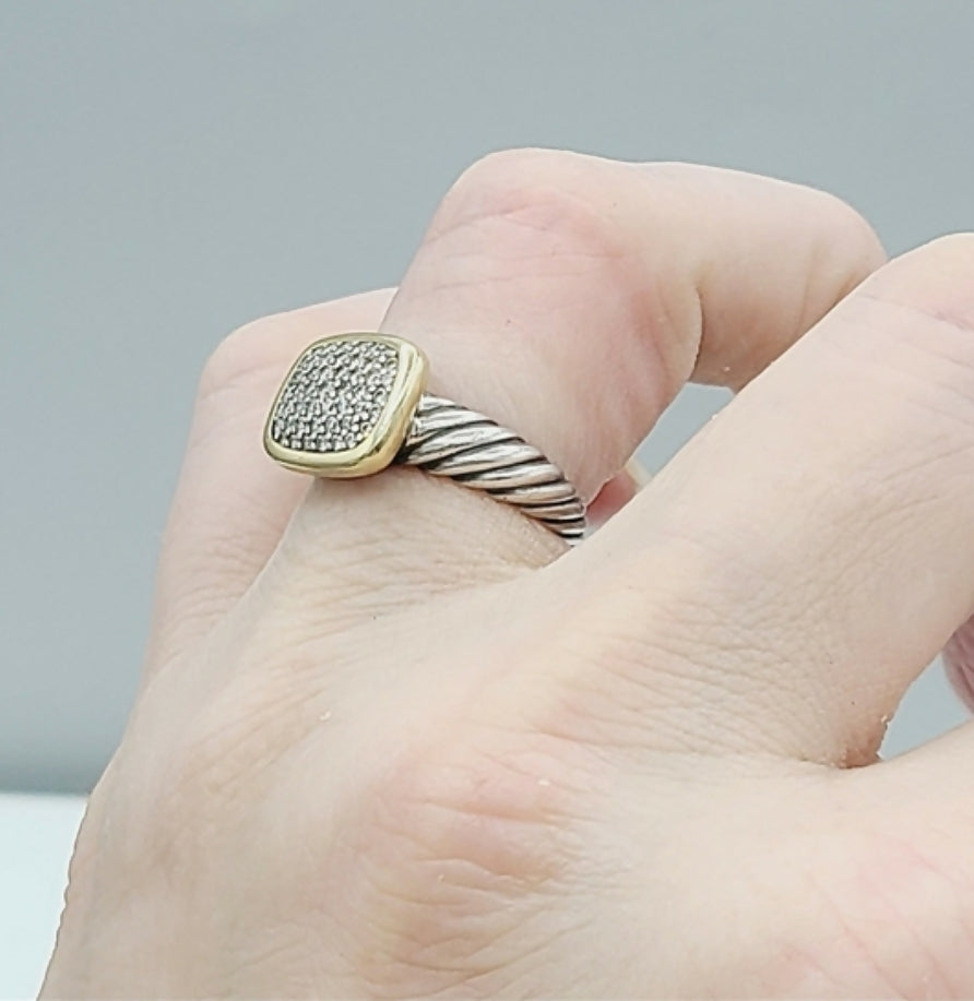    David Yurman Noblesse Ring With Diamonds & Gold