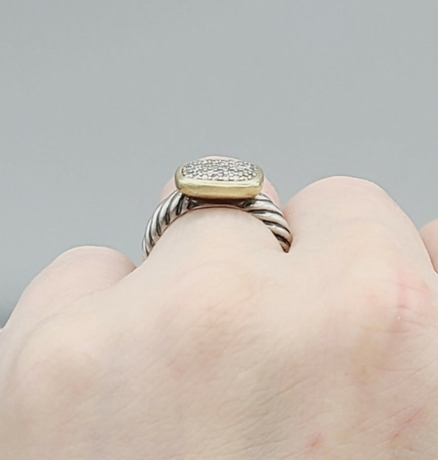   David Yurman Noblesse Ring With Diamonds & Gold