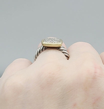    David Yurman Noblesse Ring With Diamonds & Gold