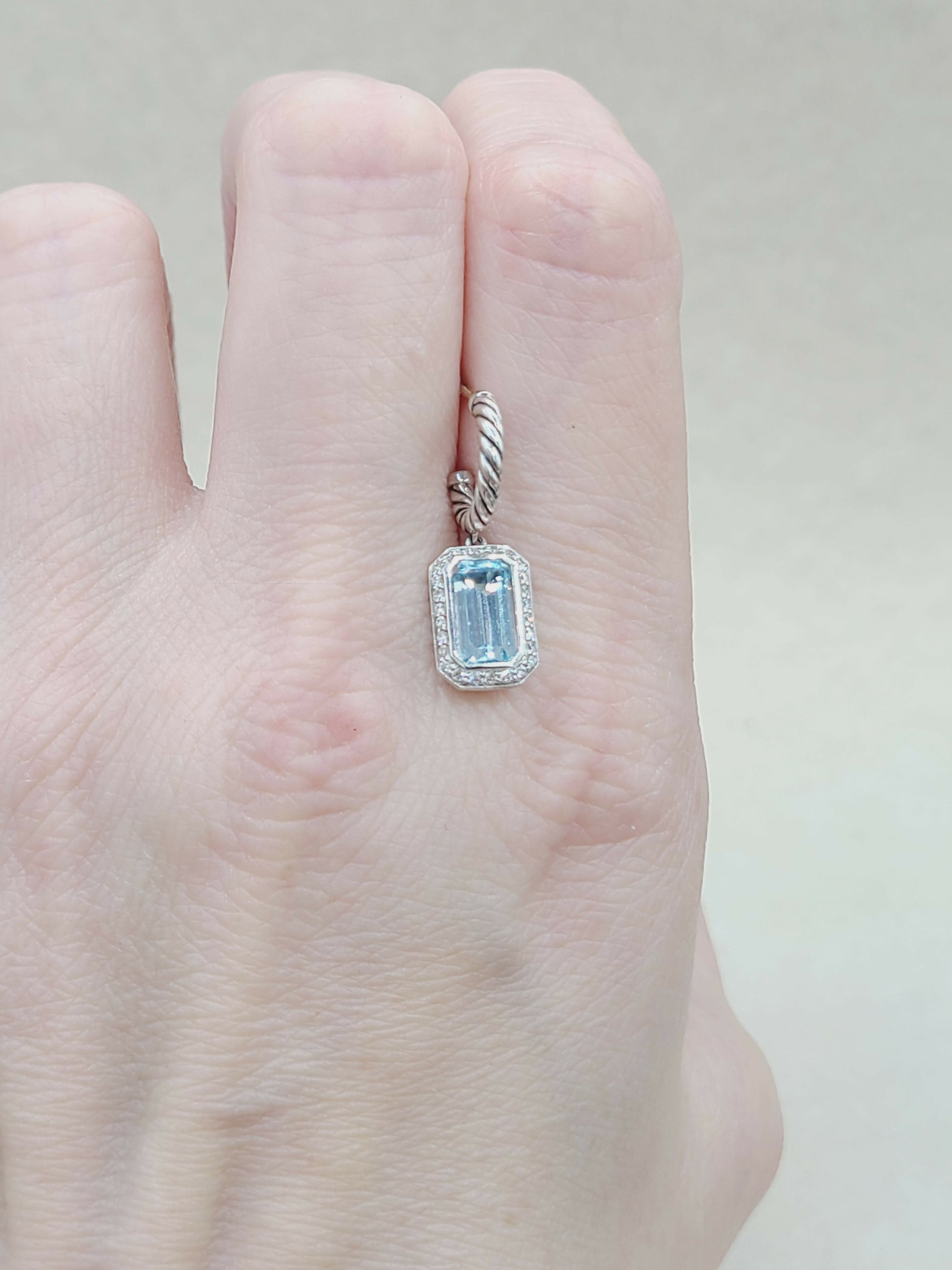    David Yurman Novella Drop Earrings Blue Topaz & Diamonds