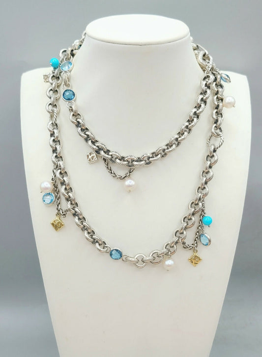    David Yurman-Old-World-Link Charm Necklace
