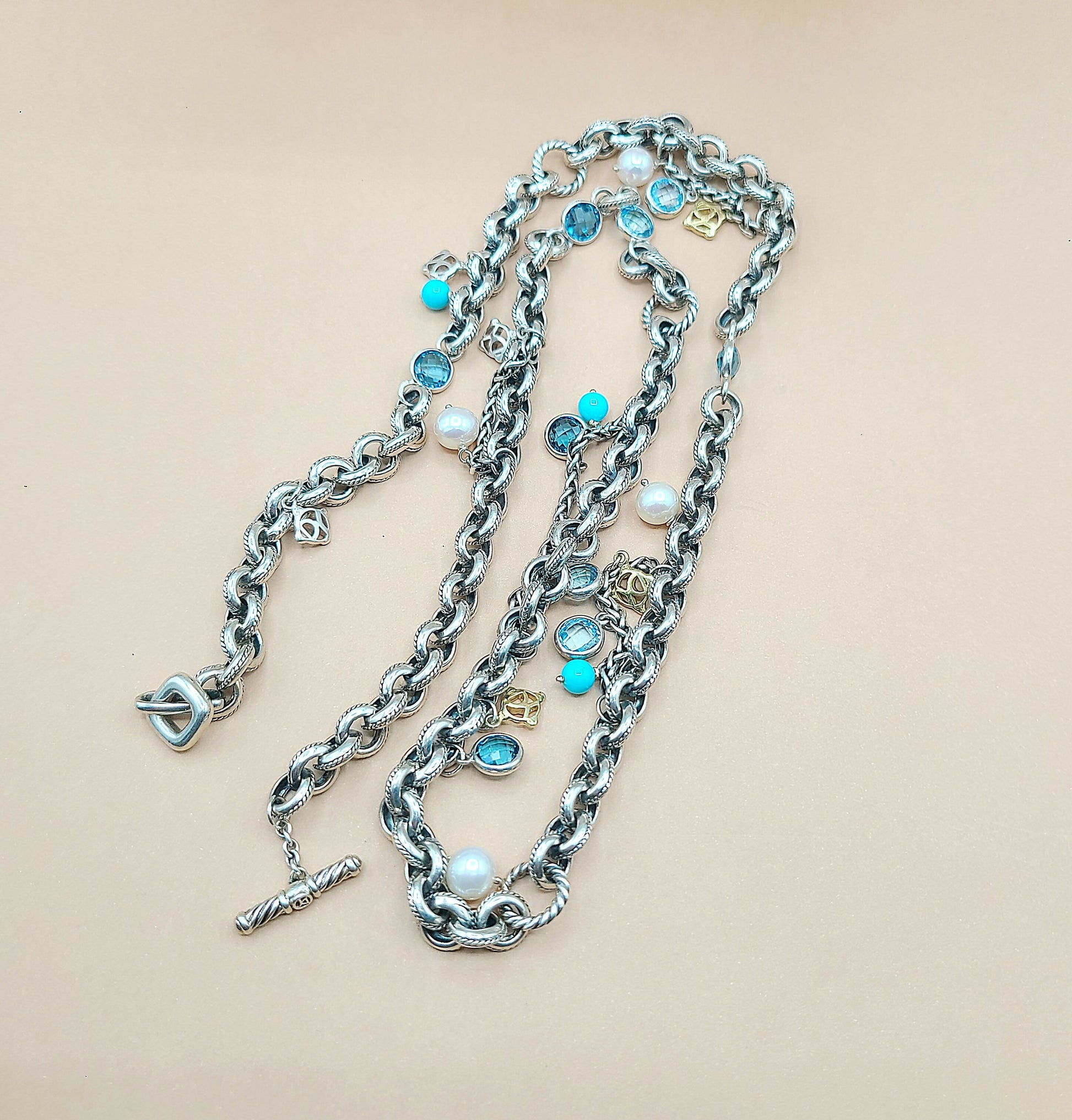    David Yurman-Old-World-Link Charm Necklace