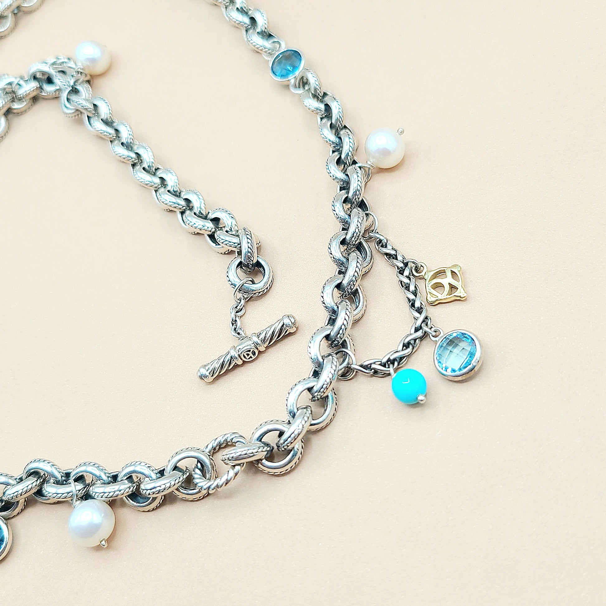    David Yurman-Old-World-Link Charm Necklace