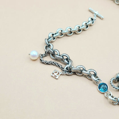    David Yurman-Old-World-Link Charm Necklace