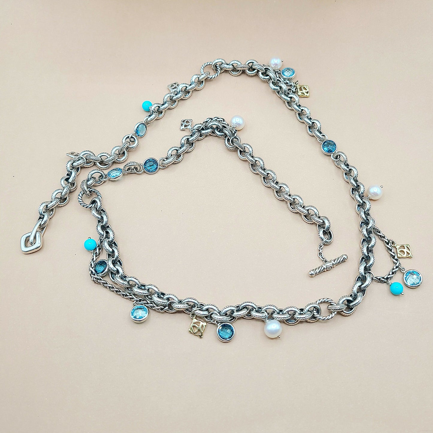    David Yurman-Old-World-Link Charm Necklace