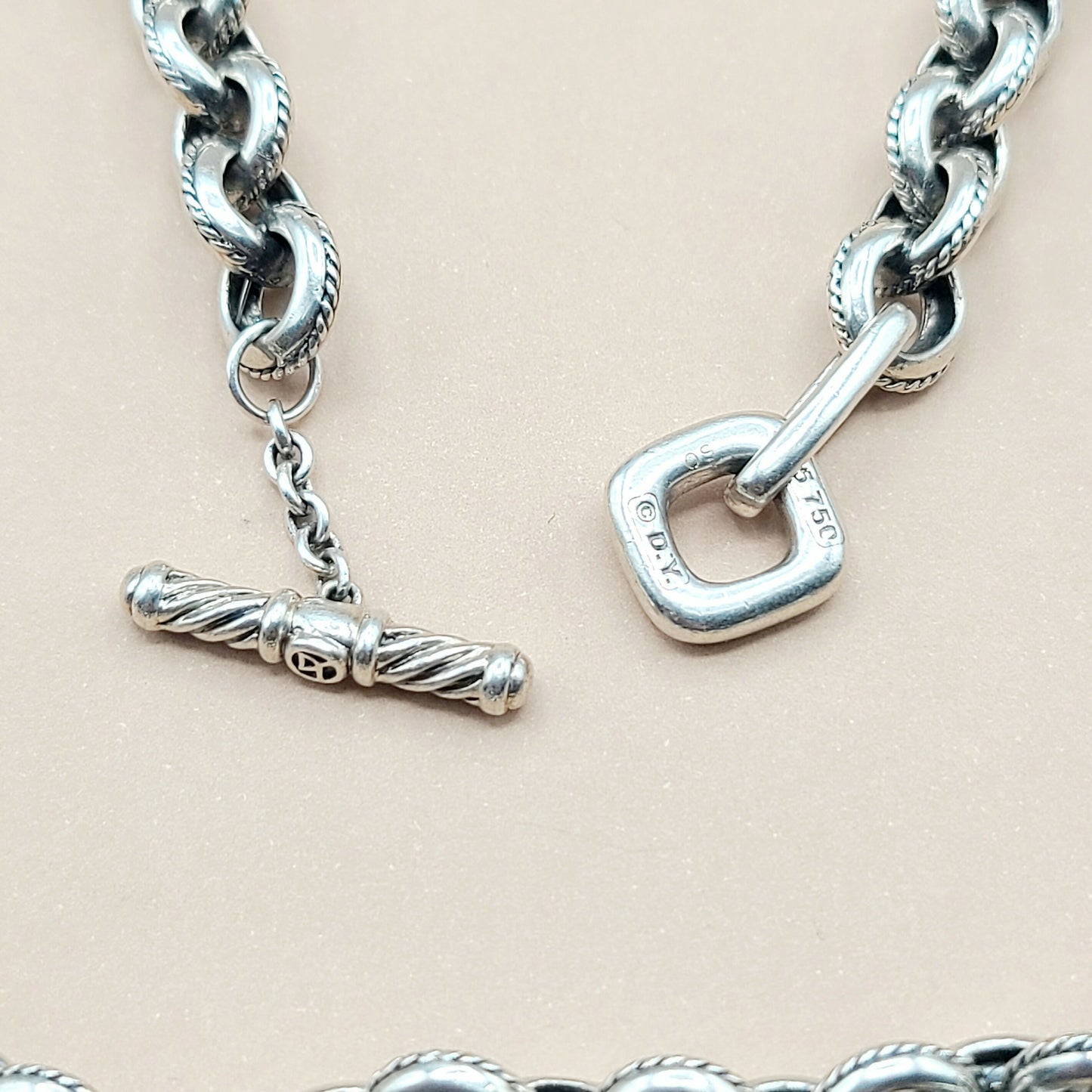    David Yurman-Old-World-Link Charm Necklace