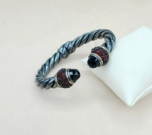    David Yurman Osetra Berries Bracelet  Black Onyx & Garnet
