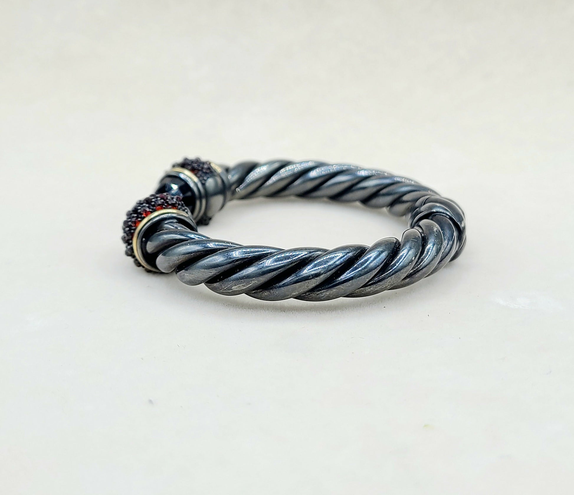    David Yurman Osetra Berries Bracelet  Black Onyx & Garnet