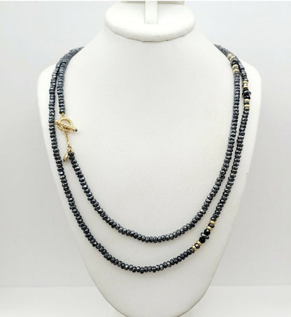    David Yurman Osetra Tweejoux Necklace–Hematine Onyx & Gold