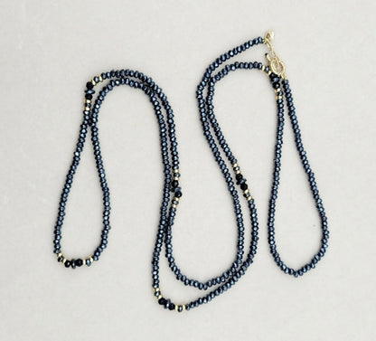    David Yurman Osetra Tweejoux Necklace–Hematine Onyx & Gold
