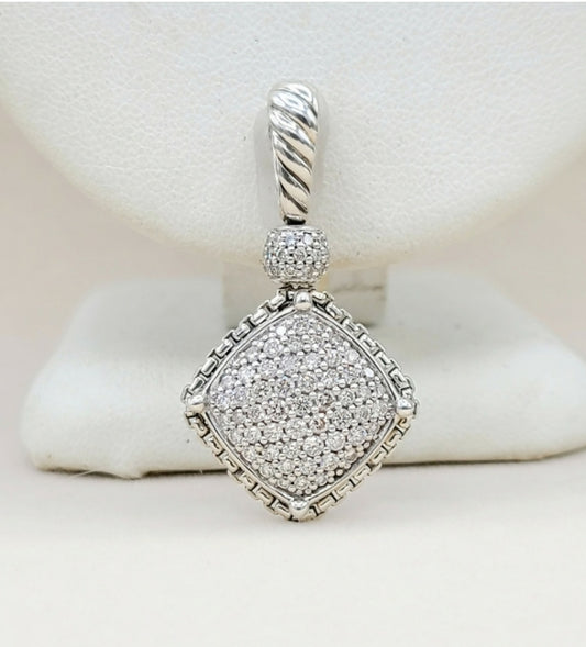    David Yurman Pave Cushion On Point Pendant – Diamonds