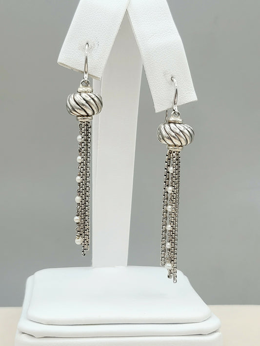    David-Yurman-Pearl Tassel-Drop-Earrings