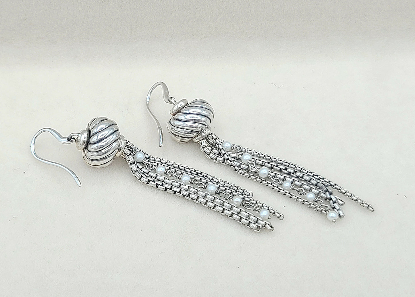    David-Yurman-Pearl Tassel-Drop-Earrings