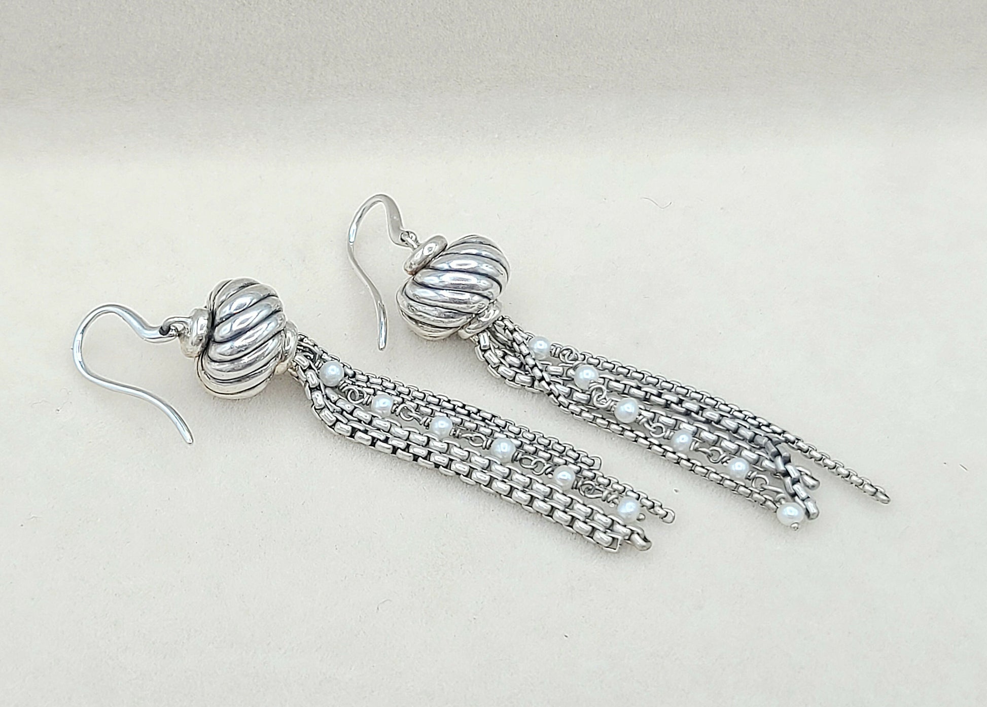    David-Yurman-Pearl Tassel-Drop-Earrings