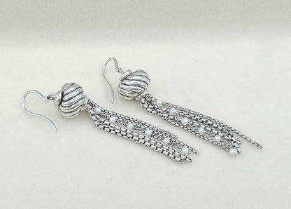    David-Yurman-Pearl Tassel-Drop-Earrings