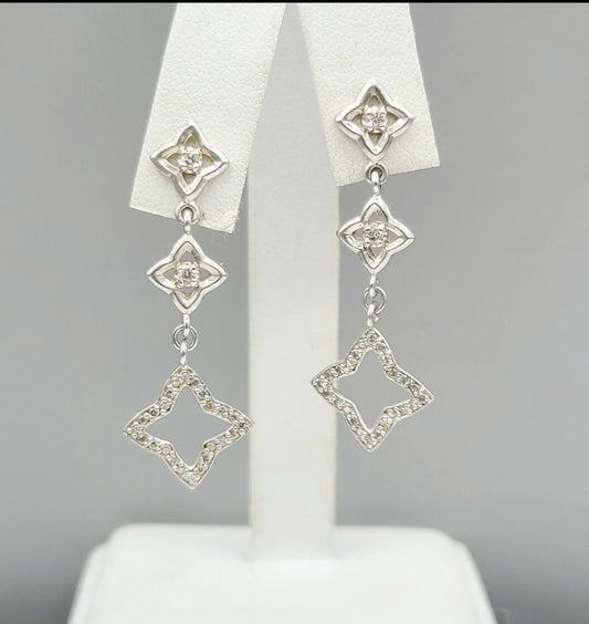    David Yurman Quatrefoil Drop Earrings with Diamonds