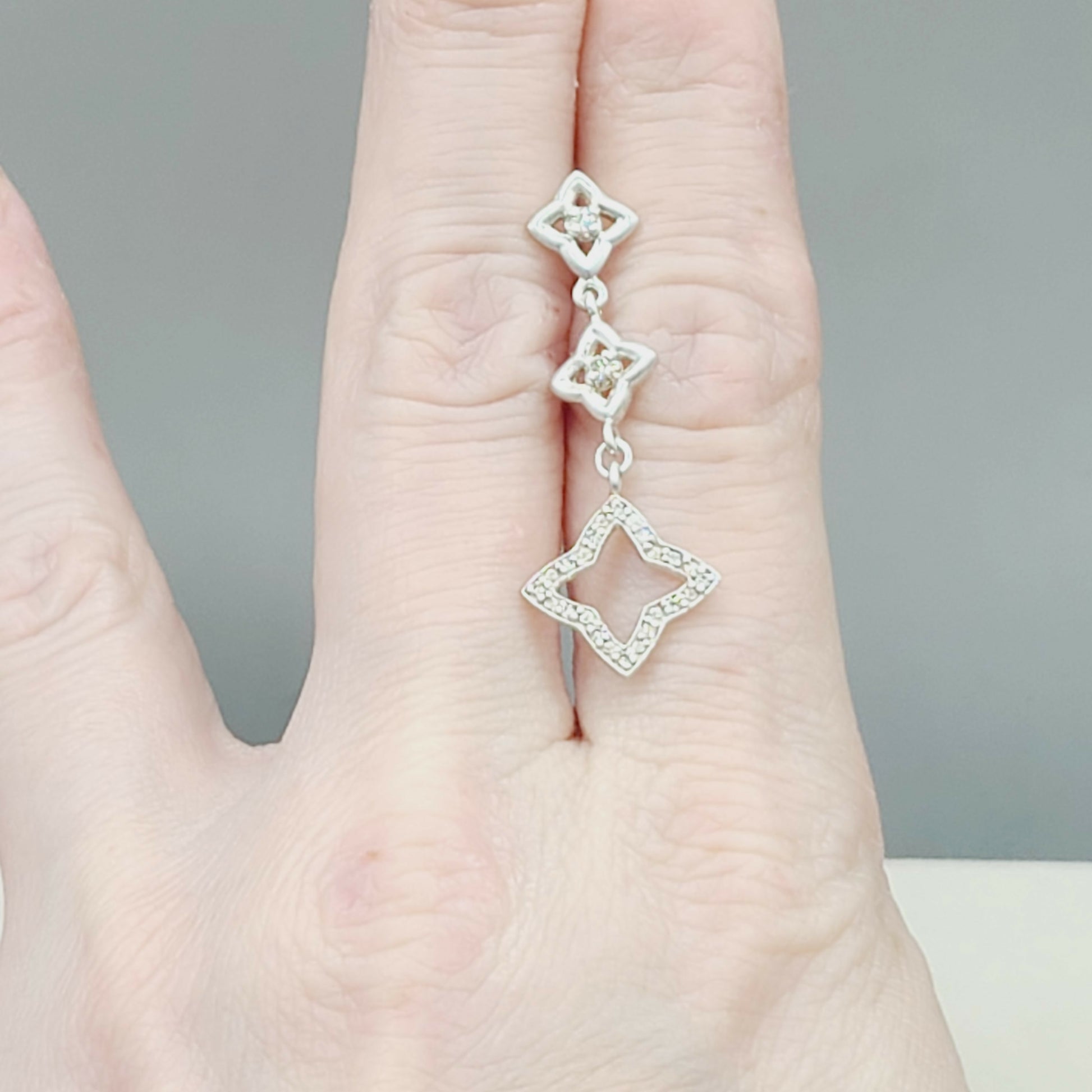    David Yurman Quatrefoil Drop Earrings with Diamonds