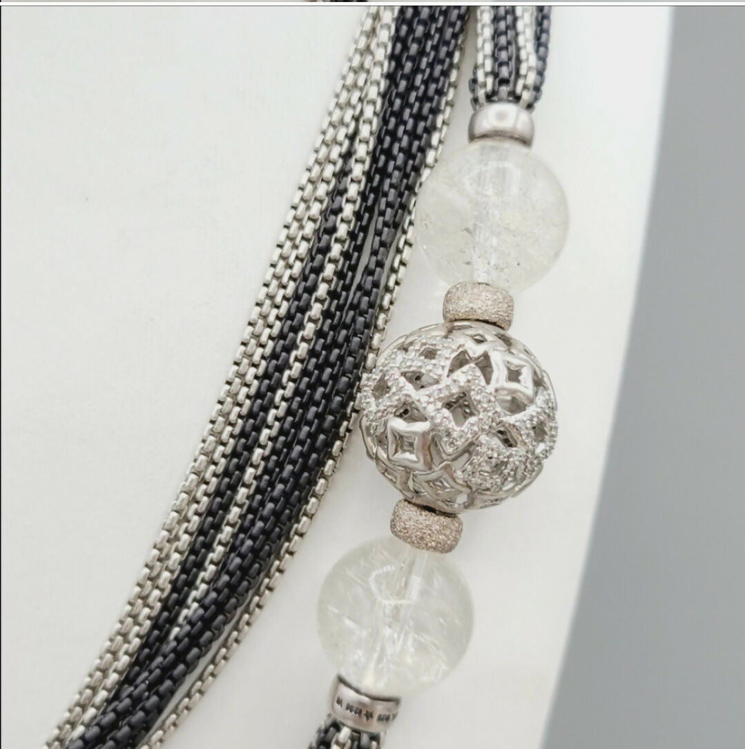    David Yurman Quatrefoil Quartz Chain Necklace – Diamonds