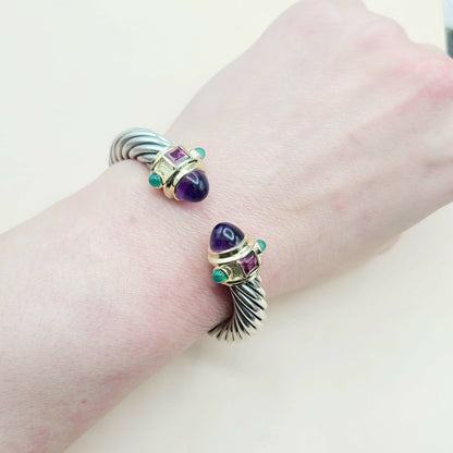    David Yurman Renaissance Bracelet 10mm Amethyst & Garnet