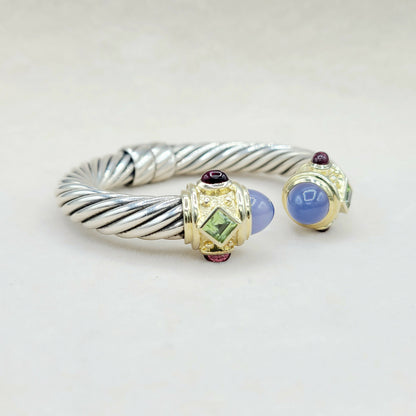    David Yurman Renaissance Bracelet 10mm Chalcedony & Gold