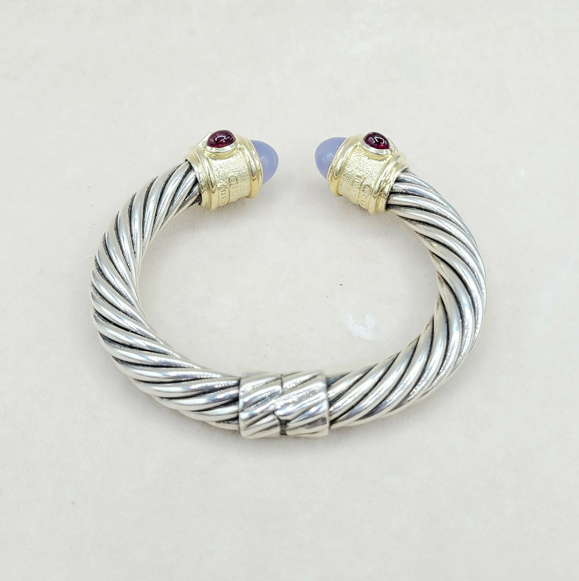    David Yurman Renaissance Bracelet 10mm Chalcedony & Gold