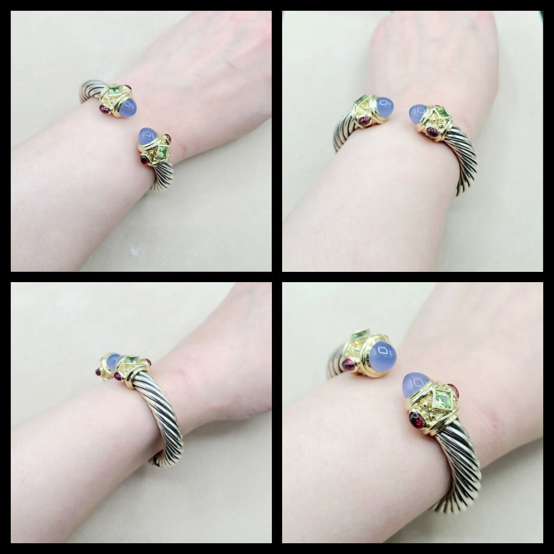    David Yurman Renaissance Bracelet 10mm Chalcedony & Gold